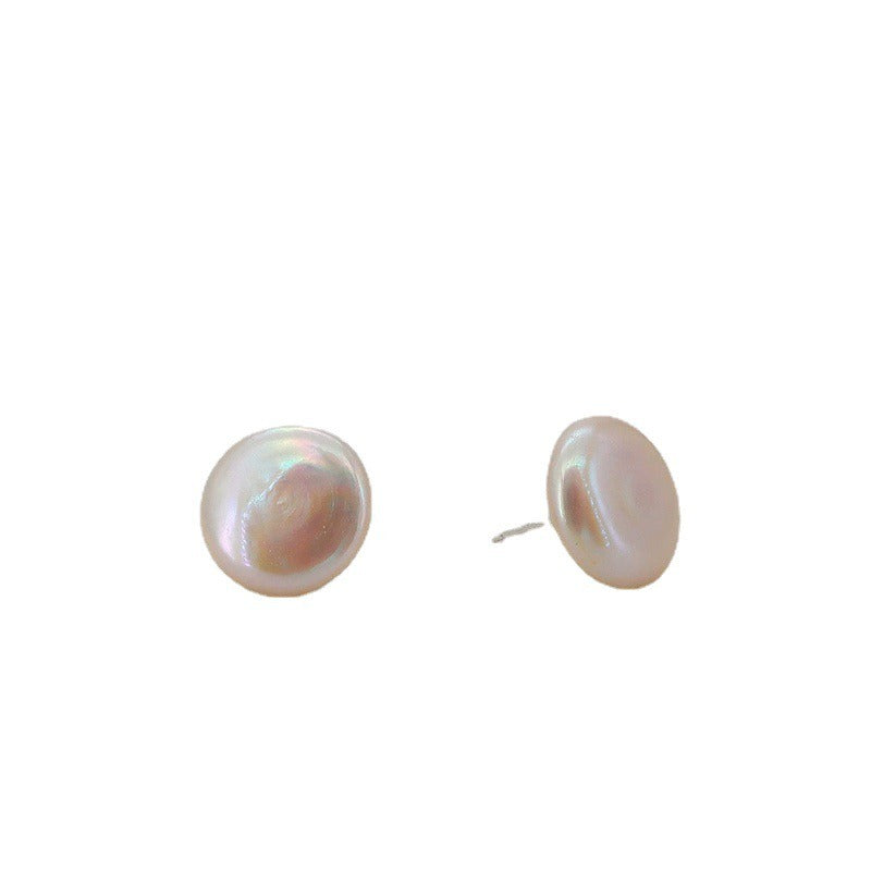 New Single Pearl Earrings Female Copper Plated 14K Real Gold Light Luxury Fashion Large Freshwater Pearl Earrings